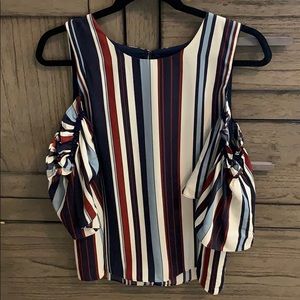Sugarlips Striped Cut-out Blouse